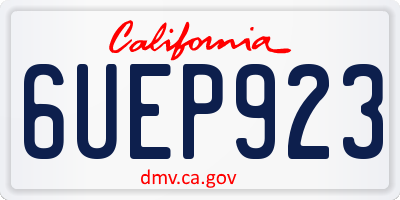 CA license plate 6UEP923