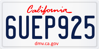 CA license plate 6UEP925