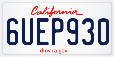 CA license plate 6UEP930