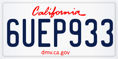 CA license plate 6UEP933