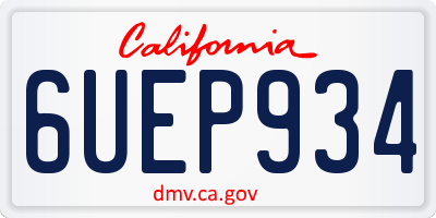 CA license plate 6UEP934