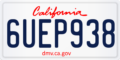 CA license plate 6UEP938