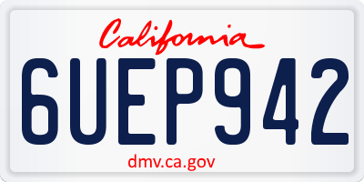 CA license plate 6UEP942