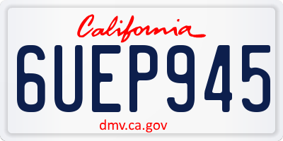 CA license plate 6UEP945