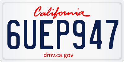 CA license plate 6UEP947