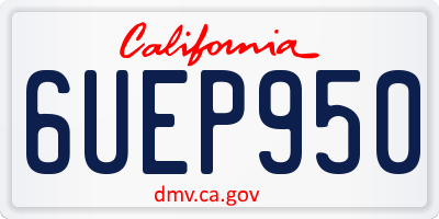 CA license plate 6UEP950