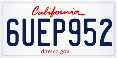 CA license plate 6UEP952