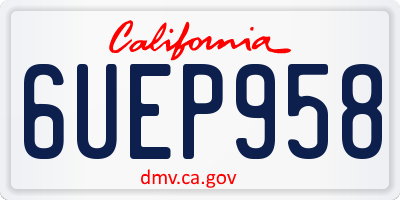 CA license plate 6UEP958