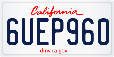 CA license plate 6UEP960