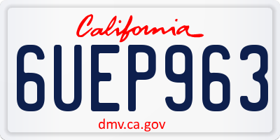 CA license plate 6UEP963