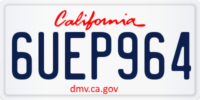 CA license plate 6UEP964