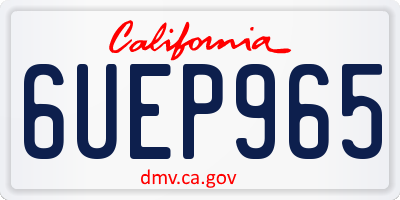 CA license plate 6UEP965