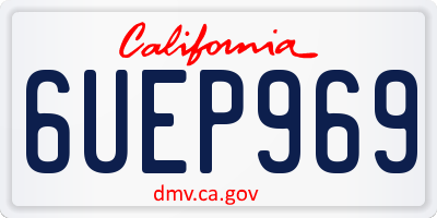 CA license plate 6UEP969