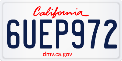 CA license plate 6UEP972