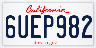 CA license plate 6UEP982