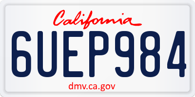 CA license plate 6UEP984