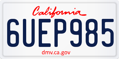 CA license plate 6UEP985