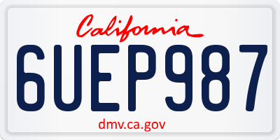 CA license plate 6UEP987