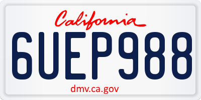 CA license plate 6UEP988