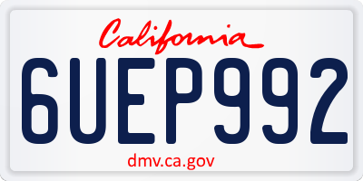 CA license plate 6UEP992