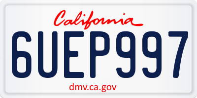 CA license plate 6UEP997
