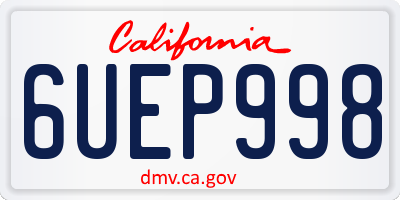 CA license plate 6UEP998