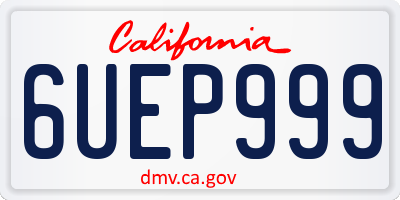 CA license plate 6UEP999