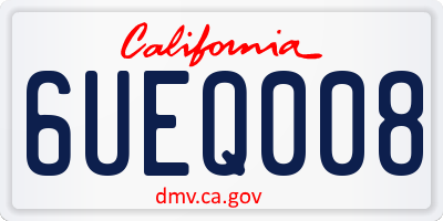 CA license plate 6UEQ008