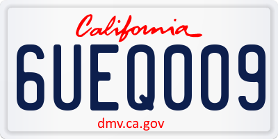 CA license plate 6UEQ009