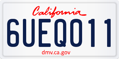 CA license plate 6UEQ011
