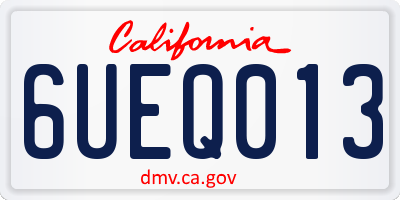 CA license plate 6UEQ013