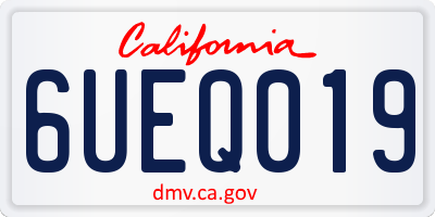 CA license plate 6UEQ019