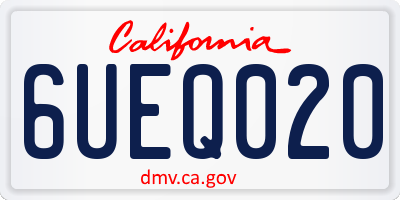 CA license plate 6UEQ020
