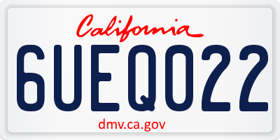 CA license plate 6UEQ022