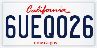 CA license plate 6UEQ026