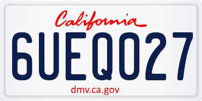 CA license plate 6UEQ027