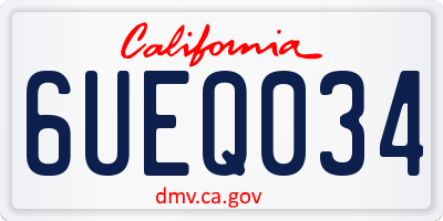CA license plate 6UEQ034
