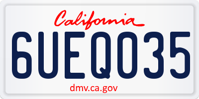 CA license plate 6UEQ035