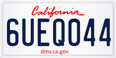 CA license plate 6UEQ044
