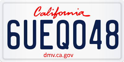 CA license plate 6UEQ048