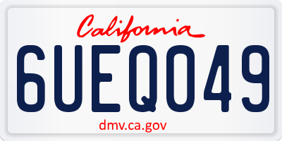 CA license plate 6UEQ049