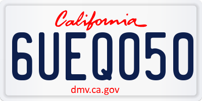 CA license plate 6UEQ050