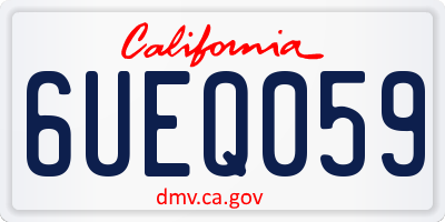 CA license plate 6UEQ059