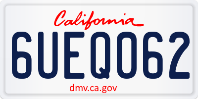 CA license plate 6UEQ062