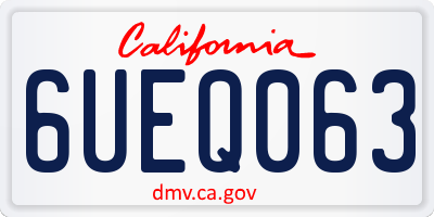 CA license plate 6UEQ063