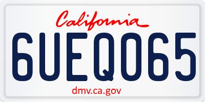 CA license plate 6UEQ065
