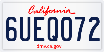 CA license plate 6UEQ072