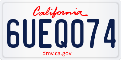 CA license plate 6UEQ074