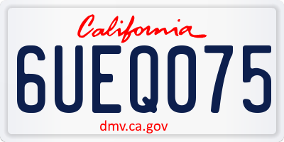CA license plate 6UEQ075