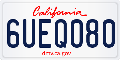 CA license plate 6UEQ080